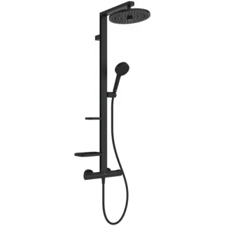 IDEAL STANDARD CERATHERM ALU+ - Sprchový systém AP 356x501x1113 mm v černé barvě, 12,0 l/min (3 bary) - Variabilní režimy proudu, funkce termostatu, úspora vody a energie, základní prvky z hliníku #BD583XG - Silk Black