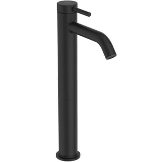 IDEAL STANDARD CERALINE NUOVO - Umyvadlová baterie 48x166,5x332 mm, svislá vzdálenost od středu výpusti 135 mm, černá, 3,8 l/min (3 bar), bez výsuvného odpadu - Skrytý perlátor, BlueStart, odolný proti vandalismu #BD762XG - Silk Black