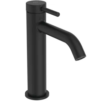 IDEAL STANDARD CERALINE NUOVO - Umyvadlová baterie 48x166,5x212 mm, svislá vzdálenost od středu výpusti 135 mm, černá, 3,8 l/min (3 bary), bez výsuvného odpadu - Skrytý perlátor, BlueStart, odolný proti vandalismu #BD760XG - Silk Black