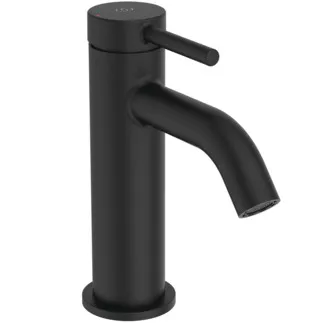 IDEAL STANDARD CERALINE NUOVO - umyvadlová baterie 48x136,5x177 mm, svislá vzdálenost od středu výtoku 105 mm, černá, 3,8 l/min (3 bar), bez výsuvného odpadu - EasyFix, skrytý perlátor, BlueStart, odolná proti vandalismu #BD757XG - Silk Black