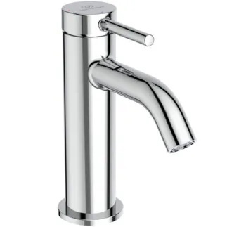 IDEAL STANDARD CERALINE NUOVO - umyvadlová baterie 48x136,5x177 mm, svislá vzdálenost od středu výtoku 105 mm, chrom, 3,8 l/min (3 bary), bez výsuvného odpadu - EasyFix, skrytý perlátor, BlueStart, odolná proti vandalismu, povrch SmartShine #BD757AA - chrom