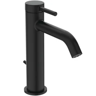 IDEAL STANDARD CERALINE NUOVO - Umyvadlová baterie 48x182x212 mm, svislá vzdálenost od středu výpusti 135 mm, černá, 3,8 l/min (3 bar), s výsuvným odpadem - Skrytý perlátor, odolný proti vandalismu #BD847XG - Silk Black