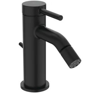 IDEAL STANDARD CERALINE NUOVO - Bidetová baterie 48x152x165 mm, svislá vzdálenost ke středové výpusti 105 mm, černá, 4 l/min (3 bar), s výsuvným odpadem - EasyFix, odolná proti vandalismu #BD765XG - Silk Black