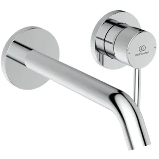 IDEAL STANDARD CERALINE NUOVO - Nástěnná umyvadlová baterie 175x189x102,5 mm, svislá vzdálenost od středu výpusti 180 mm, chrom, nutná sada 1 (A1313), bez výsuvného odpadu - skrytý perlátor, FirmaFlow, odolná proti vandalismu, povrch SmartShine #BD764AA - chrom