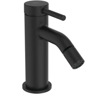 IDEAL STANDARD CERALINE NUOVO - Bidetová baterie 48x133,5x165 mm, svislá vzdálenost ke středové výpusti 105 mm, černá, 4 l/min (3 bar), bez výsuvného odpadu - EasyFix, odolná proti vandalismu #BD849XG - Silk Black
