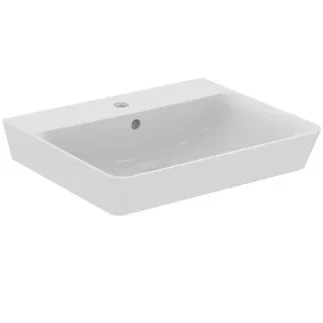 IDEAL STANDARD CONNECT AIR - Umyvadlo 550x460x160 mm v bílém lesku, 1 otvor pro baterii, s přepadem #E029901 - Bílá (Alpine)