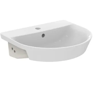 IDEAL STANDARD CONNECT AIR - Polozapuštěné umyvadlo 500x450x160 mm v bílém lesku, 1 otvor pro baterii, s přepadem #E035801 - Bílá (Alpine)