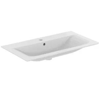 IDEAL STANDARD CONNECT AIR - Nábytkové umyvadlo 840x460x165 mm v bílém lesku, 1 otvor pro baterii, s přepadem #E027901 - Bílá (Alpine)