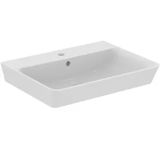 IDEAL STANDARD CONNECT AIR - Umyvadlo 600x460x160 mm v bílé barvě, 1 otvor pro baterii, s přepadem - IdealPlus #E0298MA - Bílá (Alpine) s Ideal Plus