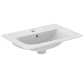 IDEAL STANDARD CONNECT AIR - Nábytkové umyvadlo 540x380x155 mm v bílé barvě, 1 otvor pro baterii, s přepadem - Prostorově úsporné umyvadlo, IdealPlus #E0296MA - Bílá (Alpine) s Ideal Plus