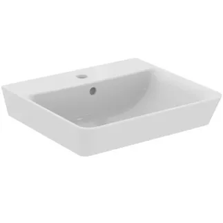 IDEAL STANDARD CONNECT AIR - Umyvadlo 500x450x160 mm v bílém lesku, 1 otvor pro baterii, s přepadem #E030101 - Bílá (Alpine)
