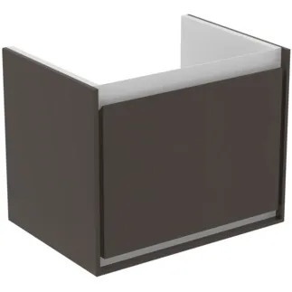 IDEAL STANDARD C.AIR - toaletní stolek 500x360x400 mm v hnědé matné / bílé matné barvě, 1 zásuvka - SoftClosing, prostorově úsporný, předmontovaný #E0817VY - hnědá matná / bílá matná barva