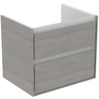 IDEAL STANDARD C.AIR - toaletní stolek 600x440x517 mm v dekoru dub šedý / bílý mat, 2 zásuvky - SoftClosing, předmontovaný #E0818PS - dekor dub šedý / bílý mat