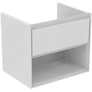 IDEAL STANDARD C.AIR - toaletní stolek 600x440x517 mm v bílém lesku / bílém matu, 1 zásuvka - SoftClosing, předmontovaný #E0826B2 - bílý lesk / bílý mat