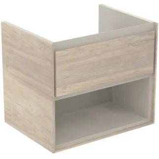 IDEAL STANDARD C.AIR - toaletní stolek 600x440x517 mm v dekoru světlé borovice, 1 zásuvka - SoftClosing, předmontovaný #E0826UK - dekor světlá borovice/hnědá matná