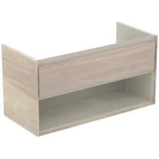 IDEAL STANDARD C.AIR - toaletní stolek 1000x440x517 mm v dekoru světlé borovice, 1 zásuvka - SoftClosing, předmontovaný #E0828UK - dekor světlá borovice/hnědá matná