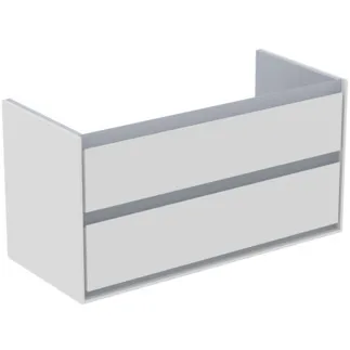 IDEAL STANDARD C.AIR - toaletní skříňka 1000x440x517 mm v bílém lesku / světle šedém matu, 2 zásuvky - SoftClosing, předmontované #E0821KN - bílý lesk / světle šedý mat