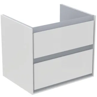IDEAL STANDARD C.AIR - toaletní skříňka 600x440x517 mm v bílém lesku / světle šedém matu, 2 zásuvky - SoftClosing, předmontované #E0818KN - bílý lesk / světle šedý mat