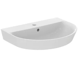 IDEAL STANDARD CONNECT AIR - Umyvadlo 600x460x160 mm v bílém lesku, 1 otvor pro baterii, s přepadem #E069401 - Bílá (Alpine)