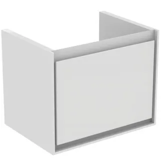 IDEAL STANDARD C.AIR - toaletní stolek 500x360x400 mm v bílém lesku / bílém matu, 1 zásuvka - SoftClosing, prostorově úsporný, předmontovaný #E0817B2 - bílý lesk / bílý mat