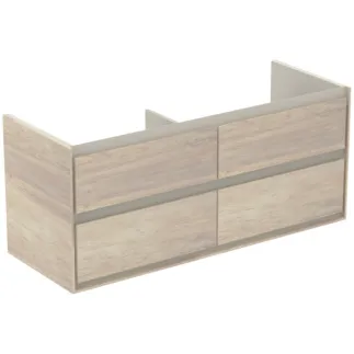 IDEAL STANDARD C.AIR - toaletní stolek 1200x440x517 mm v dekoru světlé borovice, 4 zásuvky - SoftClosing, předmontovaný #E0822UK - dekor světlé borovice/hnědý matný