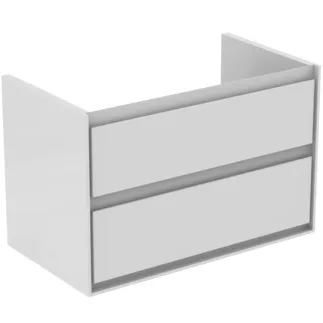 IDEAL STANDARD C.AIR - toaletní skříňka 800x440x517 mm v bílém lesku / bílém matu, 2 zásuvky - SoftClosing, předmontované #E0819B2 - bílý lesk / bílý mat