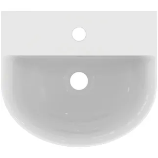 IDEAL STANDARD CONNECT AIR - Umyvadlo s ručním oplachováním 400x350x150 mm, bílé lesklé, 1 otvor pro baterii, s přepadem - prostorově úsporné umyvadlo #E070101 - Bílá (Alpine), obrázek 4