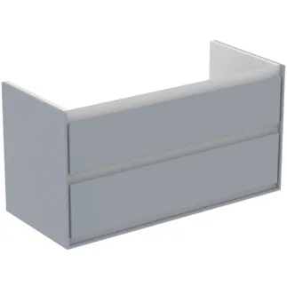 IDEAL STANDARD C.AIR - toaletní stolek 1000x440x517 mm ve světle šedé lesklé / bílé matné barvě, 2 zásuvky - SoftClosing, předmontovaný #E0821EQ - světle šedá lesklá / bílá matná