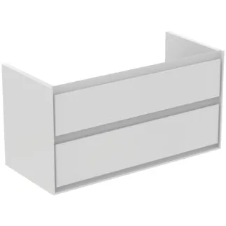 IDEAL STANDARD C.AIR - toaletní stolek 1000x440x517 mm v bílém lesku / bílém matu, 2 zásuvky - SoftClosing, předmontovaný #E0821B2 - bílý lesk / bílý mat