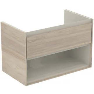 IDEAL STANDARD C.AIR - toaletní stolek 800x440x517 mm v dekoru světlé borovice, 1 zásuvka - SoftClosing, předmontovaný #E0827UK - dekor světlá borovice/hnědá matná