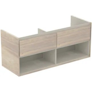 IDEAL STANDARD C.AIR - toaletní stolek 1200x440x517 mm v dekoru světlé borovice, 2 zásuvky - SoftClosing, předmontovaný #E0829UK - dekor světlé borovice/hnědý matný