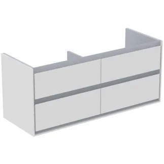 IDEAL STANDARD C.AIR - toaletní skříňka 1200x440x517 mm v bílém lesku / světle šedém matu, 4 zásuvky - SoftClosing, předmontované #E0822KN - bílý lesk / světle šedý mat