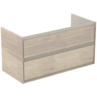IDEAL STANDARD C.AIR - toaletní stolek 1000x440x517 mm v dekoru světlé borovice, 2 zásuvky - SoftClosing, předmontovaný #E0821UK - dekor světlá borovice/hnědá matná