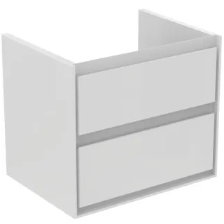 IDEAL STANDARD C.AIR - toaletní stolek 600x440x517 mm v bílém lesku / bílém matu, 2 zásuvky - SoftClosing, předmontovaný #E0818B2 - bílý lesk / bílý mat