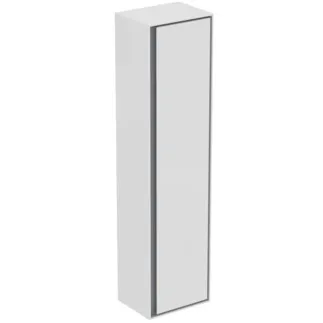 IDEAL STANDARD C.AIR - Skříň 400x300x1600 mm, bílá lesklá / světle šedá matná, 1 dveře - SoftClosing, předem smontovaná #E0832KN - bílá lesklá / světle šedá matná