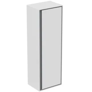 IDEAL STANDARD C.AIR - Skříň 400x300x1200 mm, bílá lesklá / světle šedá matná, 1 dveře - SoftClosing, Předmontováno, Dřevo z udržitelných zdrojů #E0834KN - Bílá lesklá / světle šedá matná