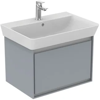 IDEAL STANDARD C.AIR - Vanity unit 580x409x400 mm ve světle šedé lesklé / bílé matné barvě, 1 zásuvka - SoftClosing, předmontováno #E0847EQ - Světle šedá lesklá / bílá matná