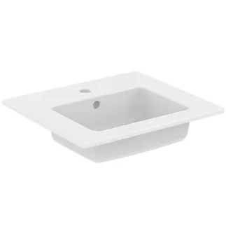IDEAL STANDARD EUROVIT - Nábytkové umyvadlo 510x450x155 mm v bílém lesku, 1 otvor pro baterii, s přepadem #E109901 - Bílá (Alpine)