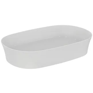 IDEAL STANDARD IPALYSS - Mísa 600x380x120 mm v bílém lesku, bez otvoru pro baterii, bez přepadu - Diamatec, prostorově úsporné umyvadlo #E139601 - Bílá (Alpine)