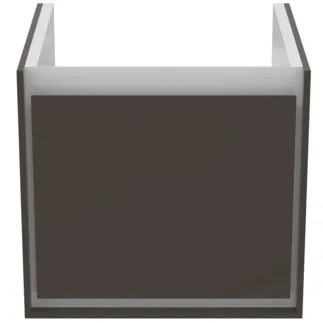 IDEAL STANDARD C.AIR - Vanity unit 430x402x400 mm v hnědé matné / bílé matné barvě, 1 zásuvka - SoftClosing, předmontováno #E0842VY - Hnědá matná / bílá matná barva