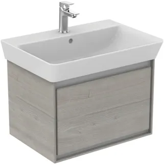 IDEAL STANDARD C.AIR - toaletní stolek 580x409x400 mm v dekoru dub šedý / bílý mat, 1 zásuvka - SoftClosing, předmontovaný #E0847PS - dekor dub šedý / bílý mat