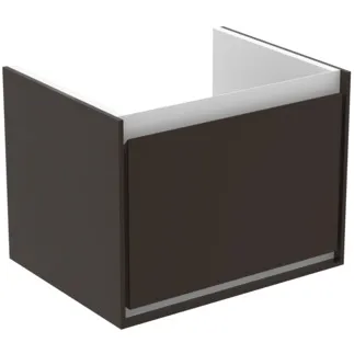 IDEAL STANDARD C.AIR - toaletní stolek 530x409x400 mm, hnědý mat / bílý mat, 1 zásuvka - SoftClosing, předmontovaný #E0846VY - hnědý mat / bílý mat