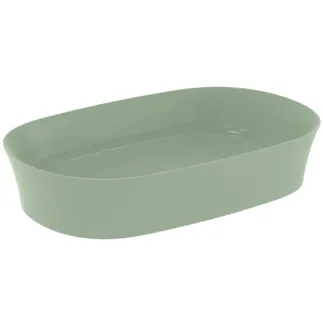 IDEAL STANDARD IPALYSS - Mísa 600x380x120 mm, šalvějově zelená, bez otvoru pro baterii, bez přepadu - Diamatec, prostorově úsporné umyvadlo #E1396X9 - šalvějově zelená
