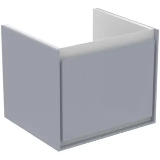 IDEAL STANDARD C.AIR - Vanity unit 480x409x400 mm ve světle šedé lesklé / bílé matné barvě, 1 zásuvka - SoftClosing, předmontováno #E0844EQ - Světle šedá lesklá / bílá matná