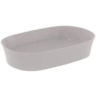 IDEAL STANDARD IPALYSS - Mísa 600x380x120 mm v betonově šedé barvě, bez otvoru pro baterii, bez přepadu - Diamatec, prostorově úsporné umyvadlo #E1396V9 - betonově šedá barva