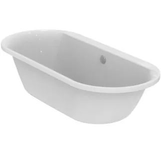 IDEAL STANDARD CONNECT AIR - Oválná vana 1800x800x475 mm v bílé lesklé barvě, bez otvoru pro baterii, s přepadem, bez výsuvného odpadu - Odolná proti detergentům, odolná proti světlu #E106801 - Bílá (Alpine)