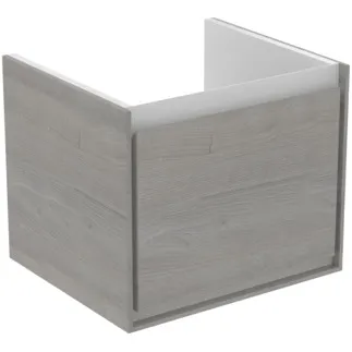 IDEAL STANDARD C.AIR - toaletní stolek 480x409x400 mm v dekoru dub šedý / bílý mat, 1 zásuvka - SoftClosing, předmontovaný #E0844PS - dekor dub šedý / bílý mat