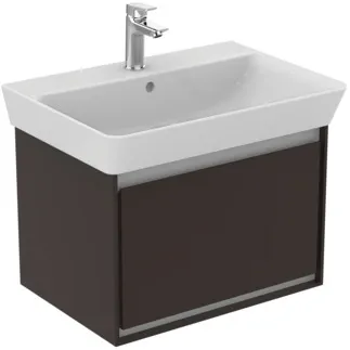 IDEAL STANDARD C.AIR - Vanity unit 580x409x400 mm v hnědé matné barvě / bílé matné barvě, 1 zásuvka - SoftClosing, předmontováno #E0847VY - Hnědá matná / bílá matná barva