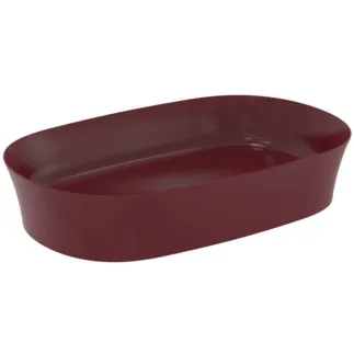IDEAL STANDARD IPALYSS - Mísa 600x380x120 mm v granátovém jablku, bez otvoru pro baterii, bez přepadu - Diamatec, prostorově úsporné umyvadlo #E1396V6 - granátové jablko