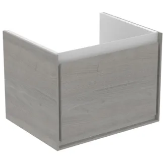 IDEAL STANDARD C.AIR - toaletní stolek 530x409x400 mm v dekoru dub šedý / bílý mat, 1 zásuvka - SoftClosing, předmontovaný #E0846PS - dekor dub šedý / bílý mat